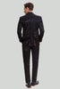 Load image into Gallery viewer, Black 3 Piece Jacquard Notched Lapel Men&#39;s Suit