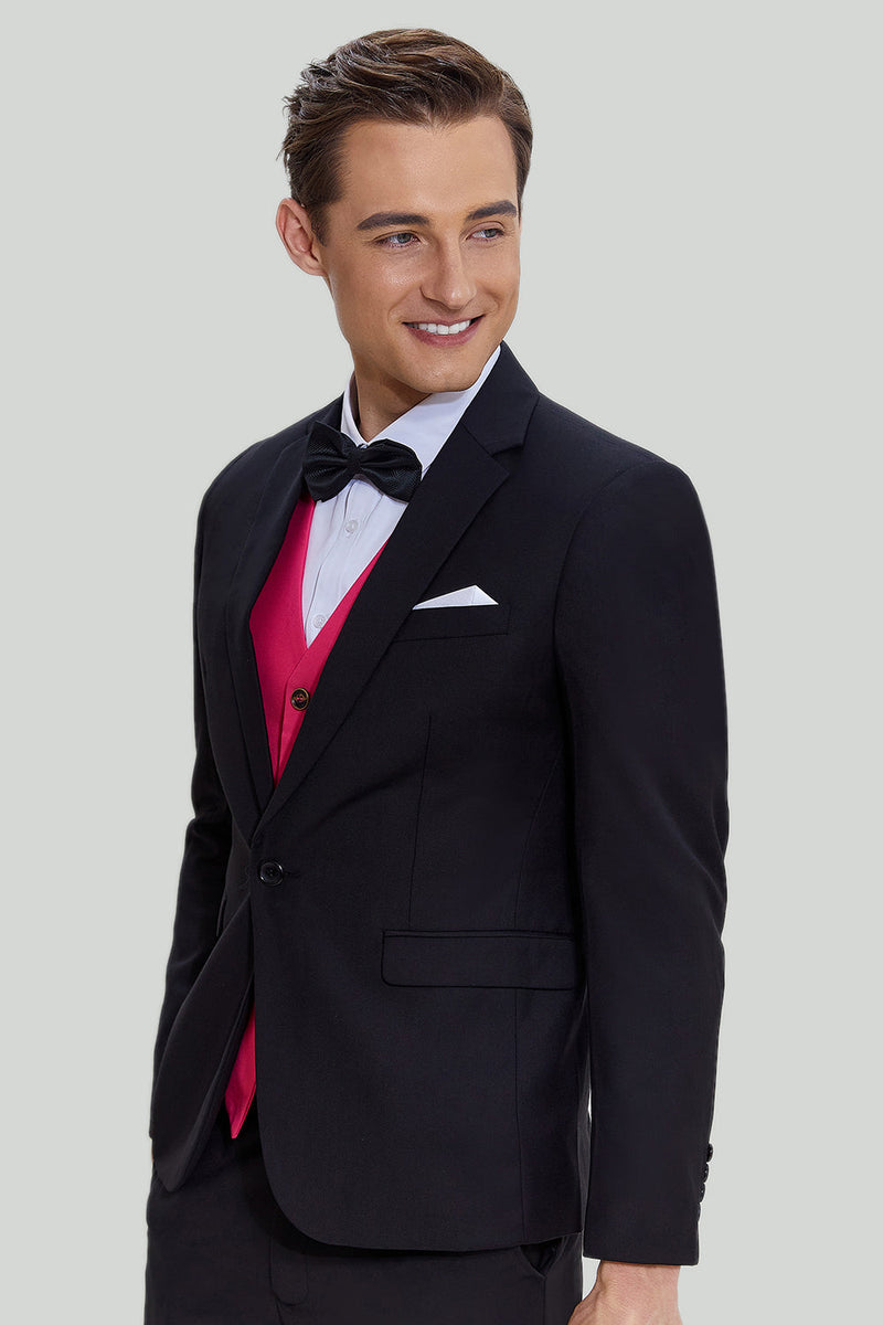 Load image into Gallery viewer, Black Pink 2 Piece Notched Lapel Men&#39;s Suits