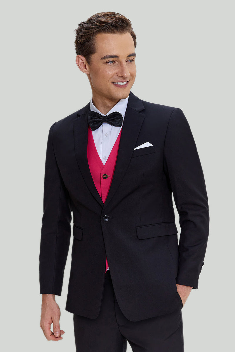 Load image into Gallery viewer, Black Pink 2 Piece Notched Lapel Men&#39;s Suits