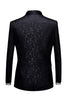 Load image into Gallery viewer, Black Jacquard Shawl Lapel Men&#39;s 2 Piece Suits