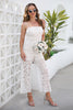 Load image into Gallery viewer, White Lace Engagement Party Jumpsuits