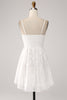 Load image into Gallery viewer, White A-Line Spaghetti Straps Short Graduation Dress