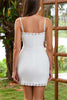 Load image into Gallery viewer, White Bodycon Spaghetti Straps Graduation Dress