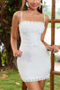 Load image into Gallery viewer, White Bodycon Spaghetti Straps Graduation Dress