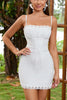 Load image into Gallery viewer, White Bodycon Spaghetti Straps Graduation Dress