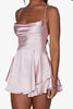 Load image into Gallery viewer, White Halter Lace- Up Back Graduation Dress