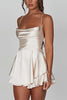 Load image into Gallery viewer, White Halter Lace- Up Back Graduation Dress