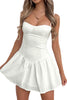 Load image into Gallery viewer, White Spaghetti Straps Graduation Dress