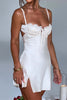 Load image into Gallery viewer, White Spaghetti Straps Graduation Dress with Slit