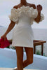Load image into Gallery viewer, White Off the Shoulder Graduation Dress