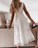 Load image into Gallery viewer, White Scoop Neck Graduation Dress with Lace