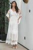 Load image into Gallery viewer, White A Line Long Boho Lace Engagement Party Dress