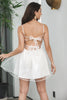 Load image into Gallery viewer, White A-Line Spaghetti Straps Short Graduation Dress