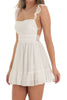 Load image into Gallery viewer, White Square Neck Corset Graduation Dress with Lace