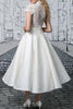 Load image into Gallery viewer, White V-Neck Graduation Dress with Lace
