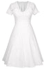 Load image into Gallery viewer, White V-Neck Graduation Dress with Lace