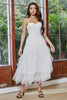 Load image into Gallery viewer, Tulle Spaghetti Straps White Corset Graduation Dress