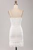 Load image into Gallery viewer, Spaghetti Straps Bodycon Pleated Lace Little White Graduation Dress