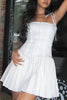 Load image into Gallery viewer, Spaghetti Straps White Pleated Corset Graduation Dress