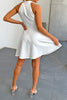 Load image into Gallery viewer, Halter White Corset Satin Graduation Dress