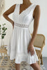 Load image into Gallery viewer, White V-Neck Sleeveless Graduation Dress with Lace