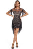 Load image into Gallery viewer, Black Glitter 1920s Dress with Fringes