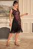 Load image into Gallery viewer, Sparkly Black Sequins Fringed 1920s Flapper Dress