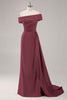 Load image into Gallery viewer, Elegant Champagne Off the Shoulder Long Formal Dress with Side Cape