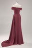 Load image into Gallery viewer, Elegant Champagne Off the Shoulder Long Formal Dress with Side Cape