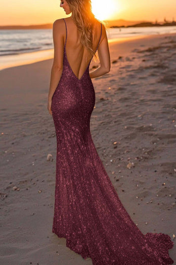 Sparkly Silver Sequin Strapless Mermaid Long Formal Dress