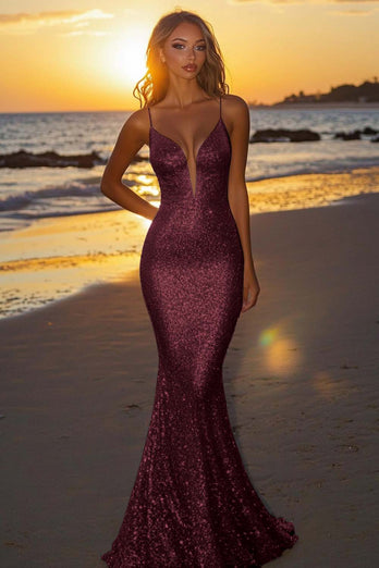 Sparkly Silver Sequin Strapless Mermaid Long Formal Dress