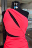 Load image into Gallery viewer, Coral One Shoulder Bodycon Cut Out Tight Homecoming Dress