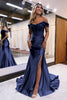 Load image into Gallery viewer, Mermaid Off The Shoulder Court Train Lilac Long Prom Dress With Split