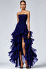 Load image into Gallery viewer, Chic Black Strapless Tulle Tiered Long Formal Dress