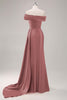 Load image into Gallery viewer, Off the Shoulder Desert Rose Long Formal Dress with Side Cape