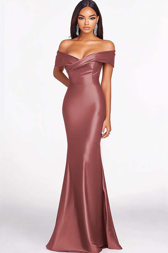 Dark Green Elegant Off the Shoulder Mermaid Long Formal Dress