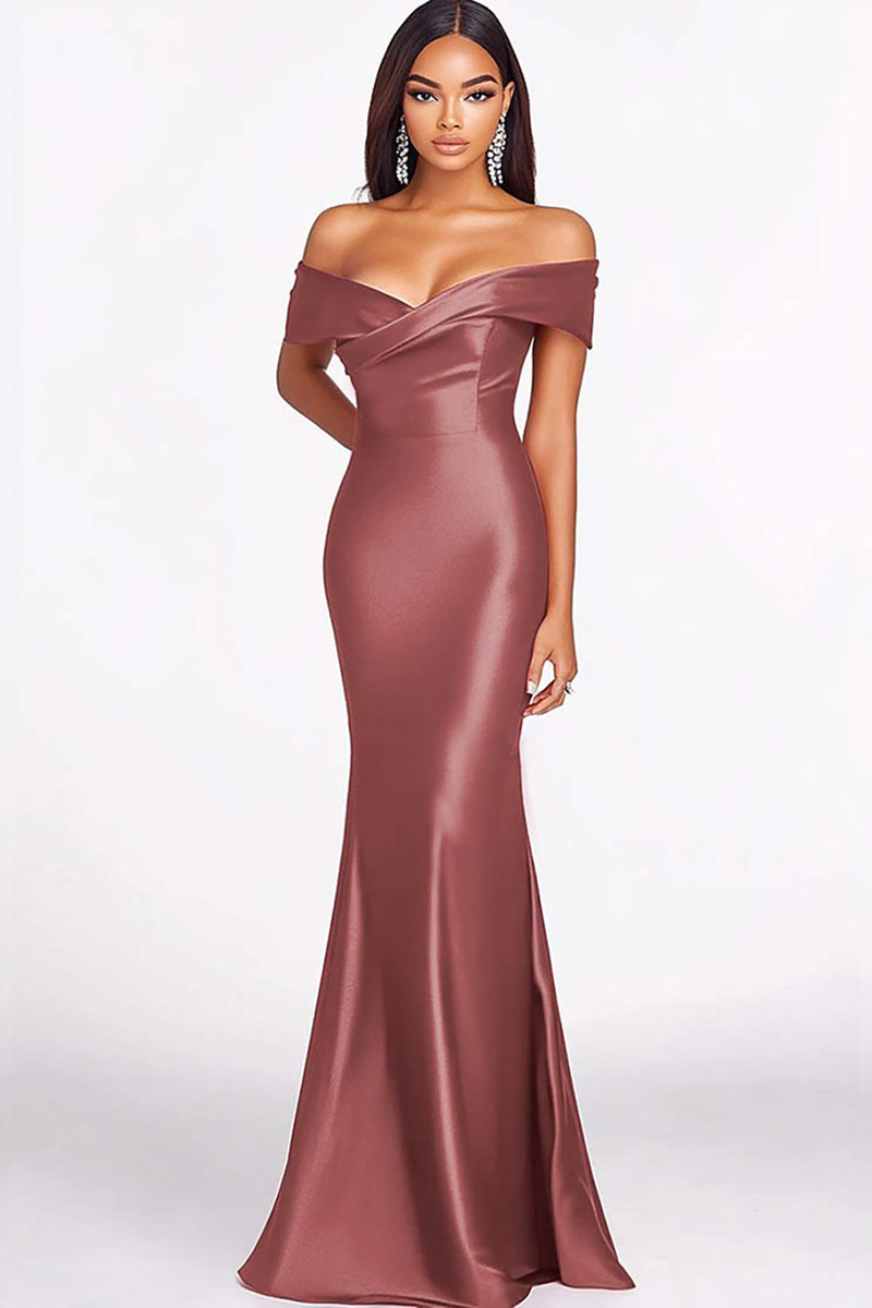 Load image into Gallery viewer, Dark Green Elegant Off the Shoulder Mermaid Long Formal Dress