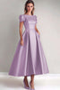 Load image into Gallery viewer, Dusk A Line Puff Sleeves Satin Mother of the Bride Dress