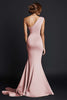 Load image into Gallery viewer, One Shouder Dusty Rose Mermaid Long Satin Formal Dress