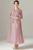 Load image into Gallery viewer, Plus Size Dusty Rose Chiffon Mother of the Bride Dress with Jacket