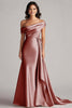 Load image into Gallery viewer, Off the Shoulder Desert Rose Long Formal Dress with Side Cape