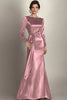 Load image into Gallery viewer, Dusty Blue Satin Sheath Mother of the Bride Dress with Side Waist