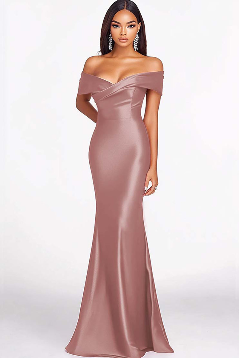 Load image into Gallery viewer, Dark Green Elegant Off the Shoulder Mermaid Long Formal Dress