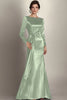 Load image into Gallery viewer, Dusty Blue Satin Sheath Mother of the Bride Dress with Side Waist