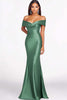 Load image into Gallery viewer, Elegant Eucalyptus Off the Shoulder Mermaid Long Formal Dress