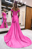 Load image into Gallery viewer, Mermaid Off The Shoulder Court Train Lilac Long Prom Dress With Split