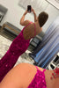 Load image into Gallery viewer, Burgundy Sequins One Shoulder Mermaid Long Prom Dress