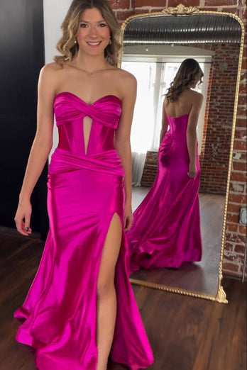 Sage Mermaid Sweetheart Long Prom Dress with Slit