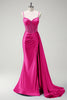 Load image into Gallery viewer, Sparkly Sage Mermaid Beaded Corset Long Prom Dress with Slit