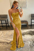 Load image into Gallery viewer, Mermaid Sparkly Black Sequin Long Prom Dress